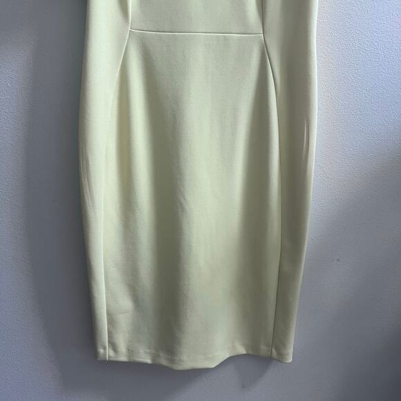 Calvin Klein Yellow Short Sleeves Midi Cocktail Office Dress Women's Size 12 - Picture 3 of 9